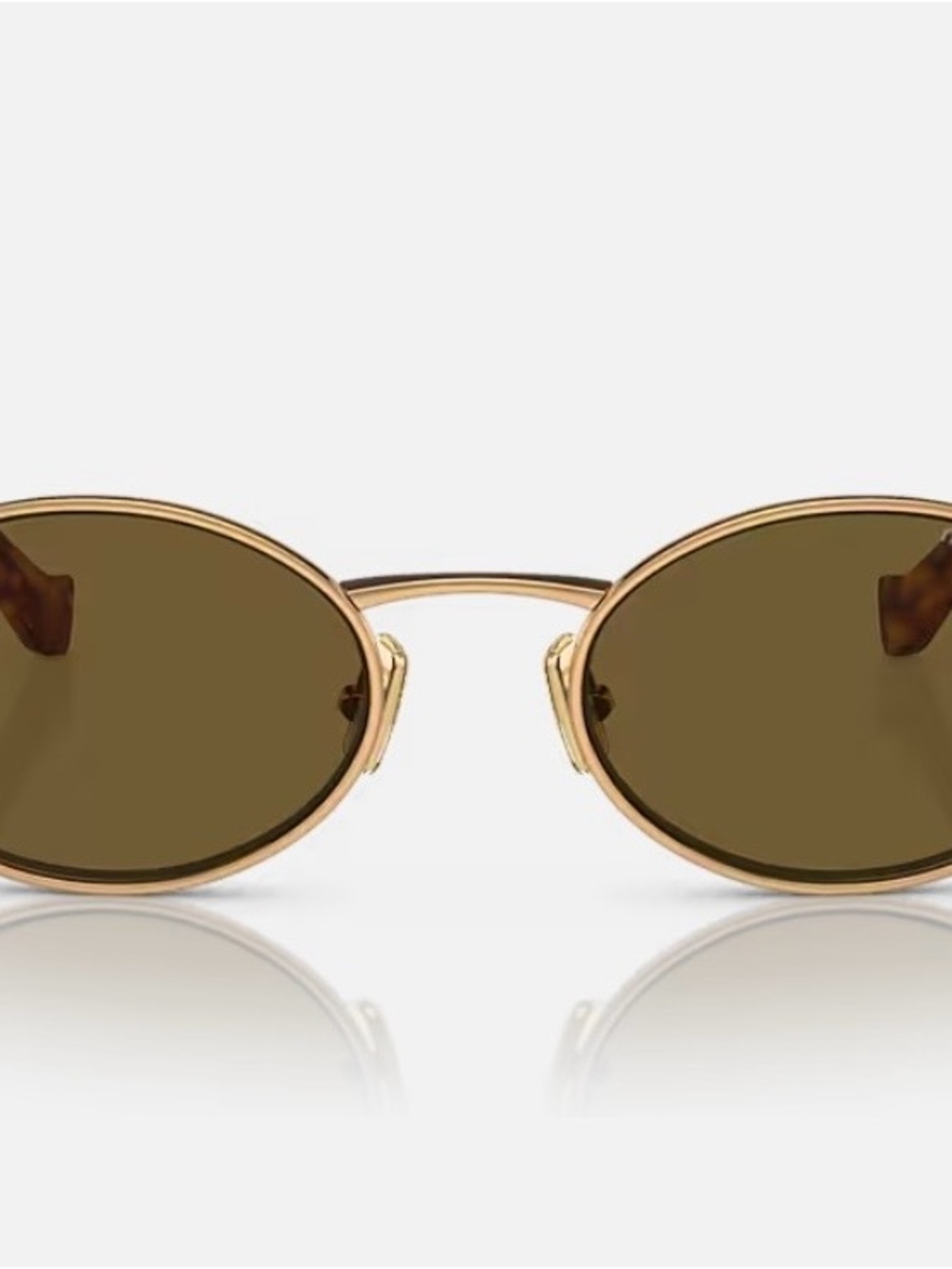 Miu Miu MU 52YS Gold Metal and Brown Lens Oval Sunglasses - NWOT - Picture 2 of 8